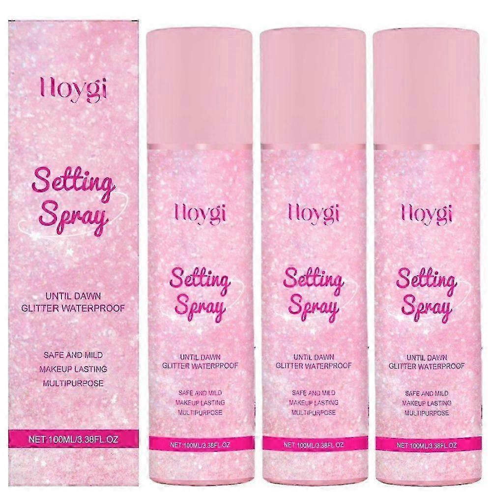 Glitter Setting Spray - Long-Lasting Makeup Fixer with Mica & Hyaluronic Acid, Refreshing Mist for Oil Control