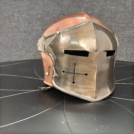 Двухцветный шлем Barbuta, средневековый 18 г, рыцарский стальной шлем, LARP, костюм для косплея на Хэллоуин, носимый шлем, лучший подарок для него