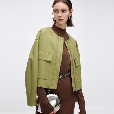 Женская стильная куртка из ПУ-кожи для ежедневного ношения