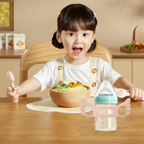 Baby Bottle Handle Reusable Food Grade Silicone Soft Grip Handle Sippy Cup Water Bottle Grip Infant Feeding Accessories