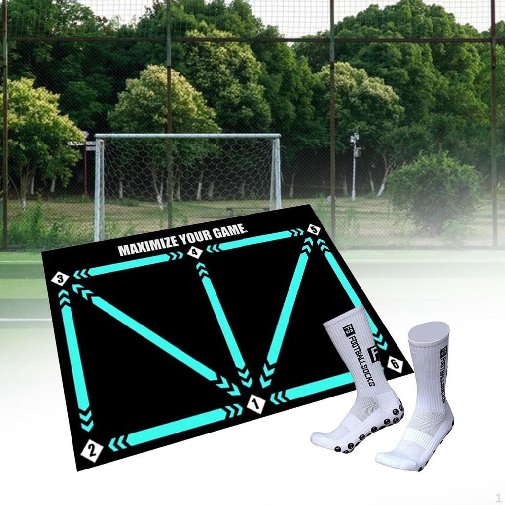Футбольный коврик для тренировки шагов Дриблинг Бесшумный спортивный вспомогательный реквизит Нескользящий