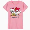 Hello Kitty And Friends Fast Food T-Shirt My Melody Keroppi Cinnamoroll Graphic Tee Women