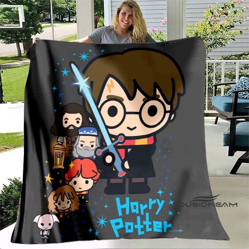 Cute & Kawaii-Style 3D Printed Blanket — Harry Potter Theme: Warm and Cozy Flannel Throw. Perfect for Bedrooms, Sofas, Beds, Sea