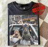 Смешная футболка с котом-аутло, Ретро уличная графическая футболка, Подарок любителю кошек, Винтажная футболка с котом Comfort Colors