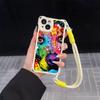 Чехлы для телефонов Ae76 Dog Color Doodle Design Soft для iPhone 16 15 14 13 12 11 Pro Max 8 Plus XR с ремешком на запястье, защитным шнурком для углов, задняя крышка
