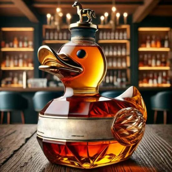 Стеклянная бутылка для виски в форме утки, графин-животное, забавная бутылка для вина в форме утки, вместимость 100 мл, художественный графин, украшение для бара, дома, офиса