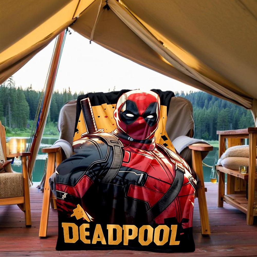 1pc Deadpool Outdoor Blanket Lightweight Flannel, Soft & Warm, All-Season Use for Sofa, Outdoor, Camping, Living Room, Office015