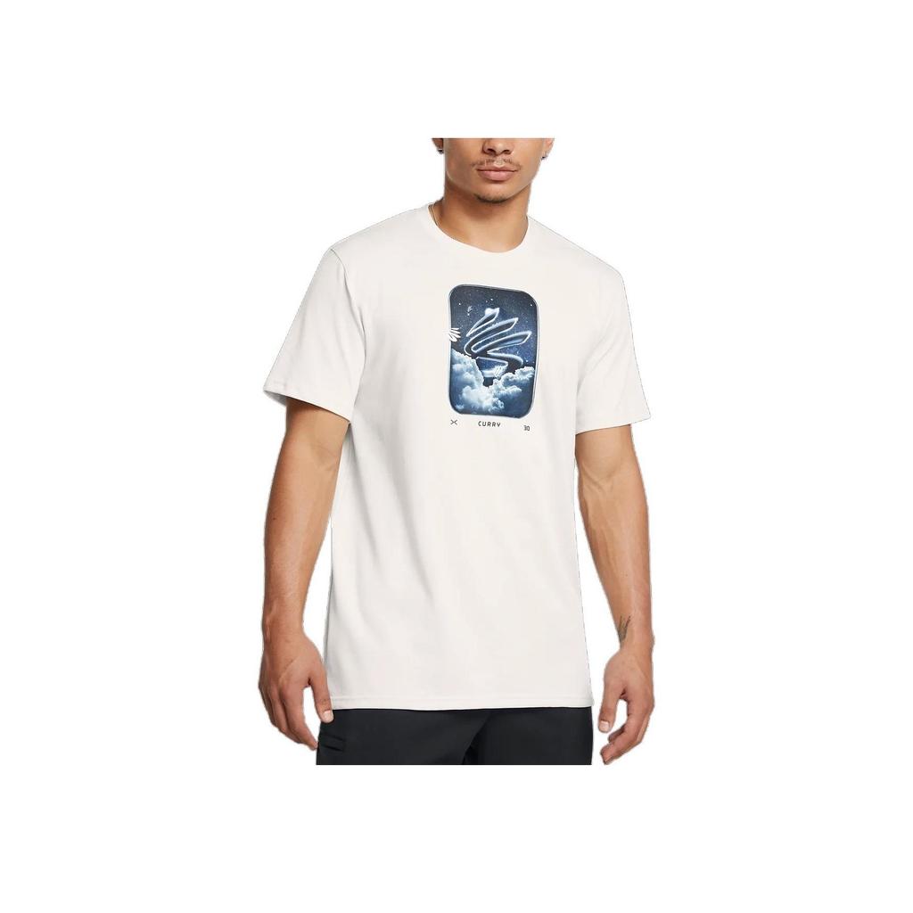 Under Armour Curry Trend Удобная универсальная прочная дышащая футболка с коротким рукавом для мужчин, топы Clay-White 1387108-114