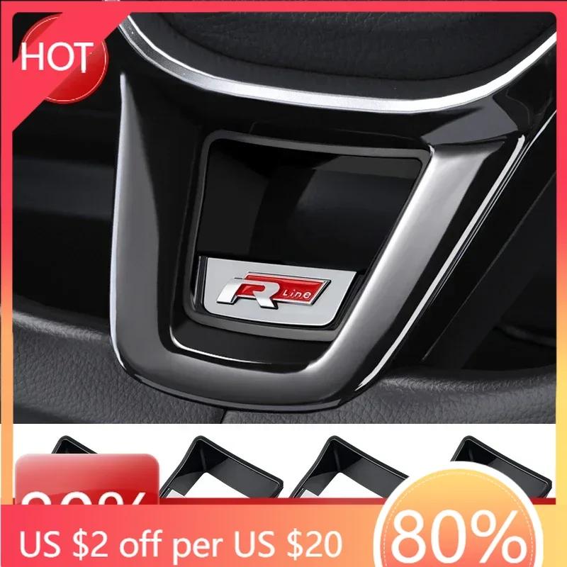 80% Hot Senior R Rline Logo Car Steering Wheel Trim ABS Plating Stickers Accessories For Volkswagen GTI Polo Golf Scirocco Je