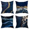 Blue Abstract Marble Print Pillowcase Sale Peach Leather Velvet Home Pillow Sofa Cushion Cover