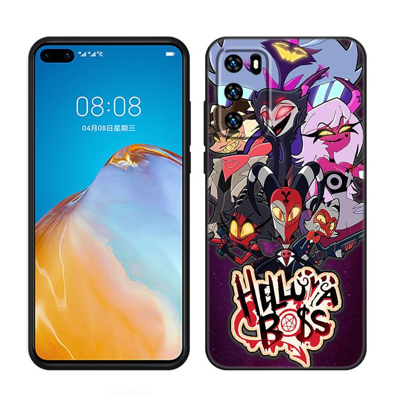 Anime Helluva Boss Black Silicone Phone Case For Huawei P10 P20 P30 P40 Lite P50 P60 Art P50E P Smart Z 2018 2020 2021 Pro 2019