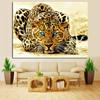 Digital HD Print Leopard Watching for Prey Animal Abstract Oil Painting On Canvas Wall Art Picture for Living Room Sofa Cuadros