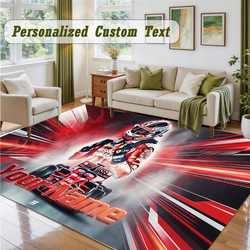 Crystal Velvet Square Rug Custom NameCharles Leclerc Pattern Non Slip Home Floor Decor Rug