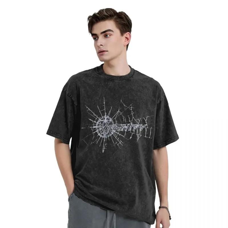 Harajuku Washed T-Shirt Luxury Brand WEB LOGO Y2K Cotton T-Shirts Trendy Cool Tee Shirt for Couple Summer Y2K Basic Casual Tops