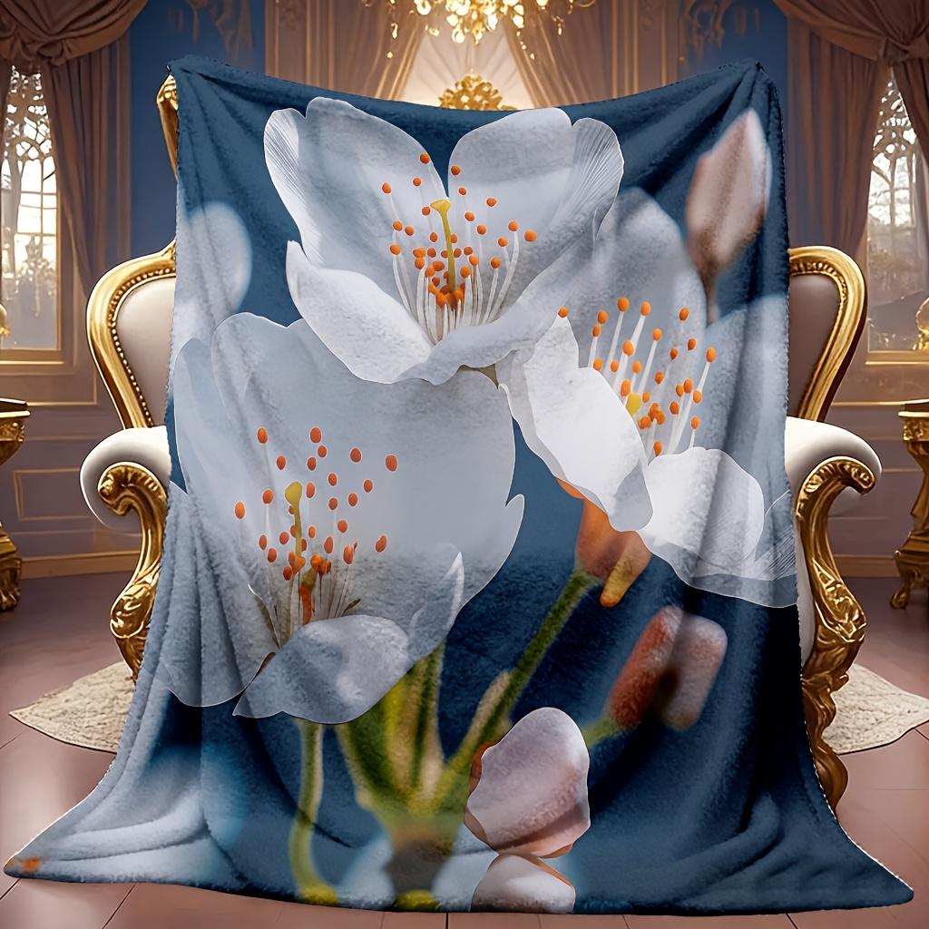 Comfortable Floral Pattern Blanket Soft High-Definition Digital Print Cooling Blanket All-Season Family and Friends Gift Perfect Gift Soft Breathable