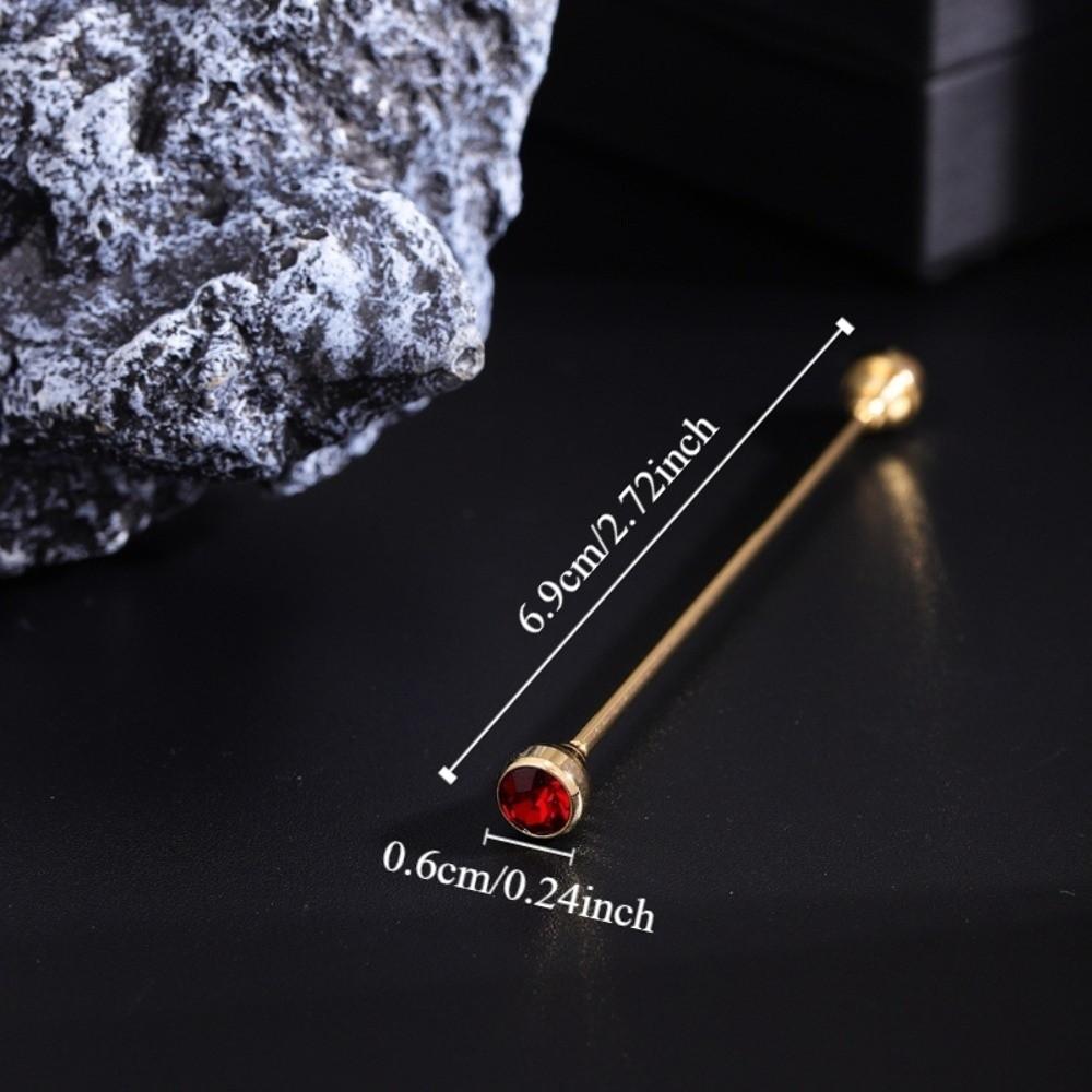 Detachable Crystal Tie Collar Needle Spiral Buckle Neckline Pin Shirt Collar Pin Banquet