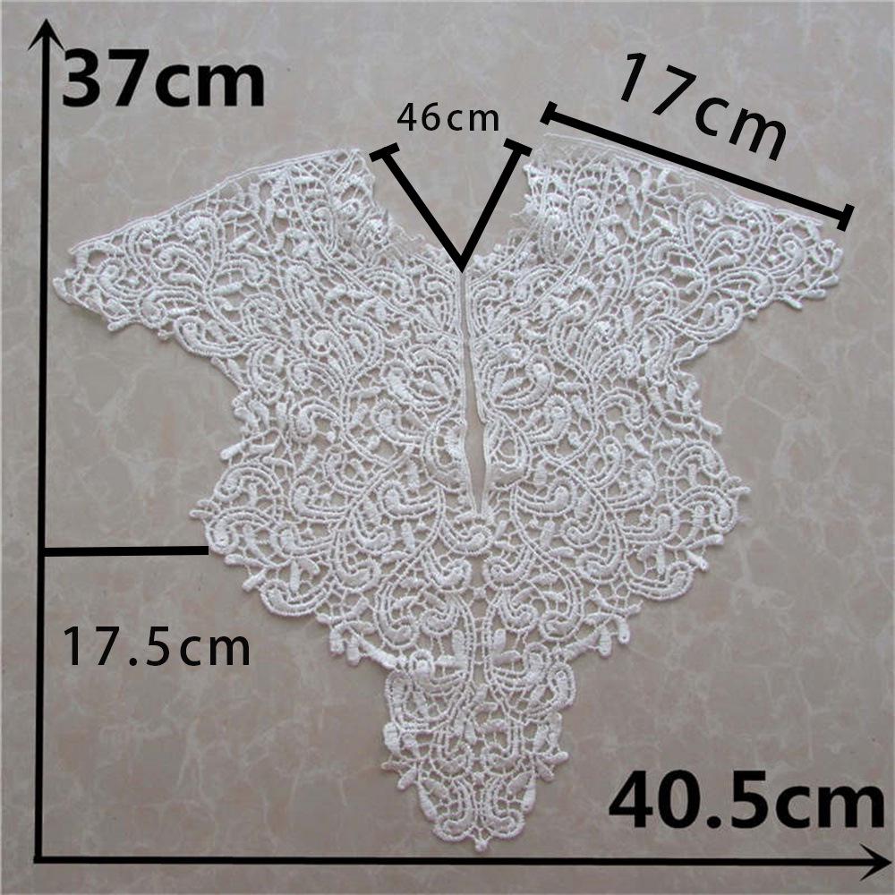 Black & White Polyester Embroidered Lace Collar for DIY Cheongsam Dress Crafting