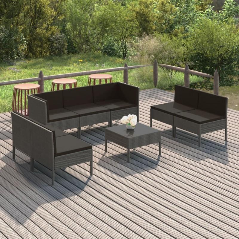 Day and Night - Day and Night Garden Furniture Set 8 Pieces and Gray Synthetic Rattan Cushions