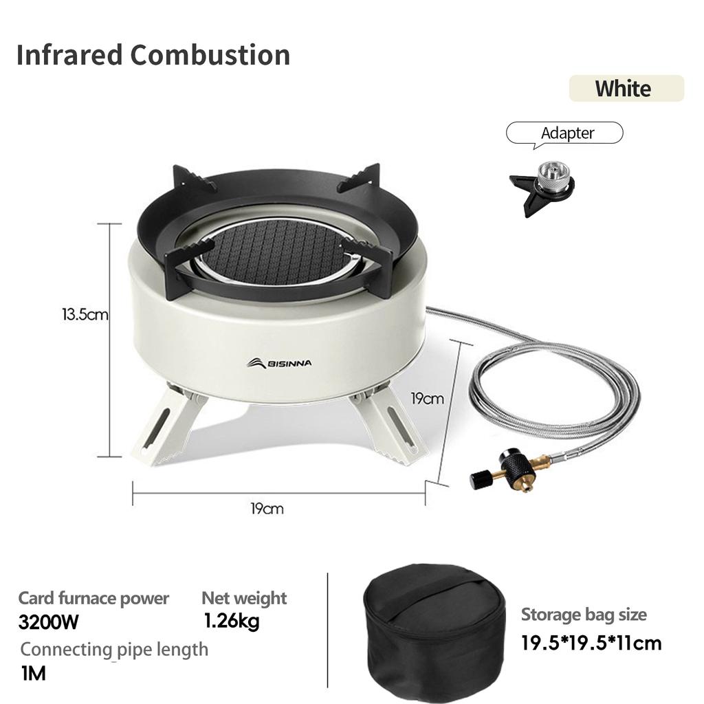 BISINNA Outdoor Camping Gas Stove 3200W High-power Infrared Burner Portable Lightweight Split Type Gas Burner Picnic Hiking