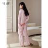 Pajama women's spring and autumn Modal thin long-sleeved casual fashion ice silk cool feeling plus size home suit set