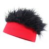 Natural Novelty Knit Fake Hair Hat Windproof Decorative Hat Beanie Wig Hat Fun Short Hair Caps