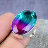 Bi-Color Tourmaline Gemstone Handmade 925 Sterling Silver Ring Wedding Jewelry All Size