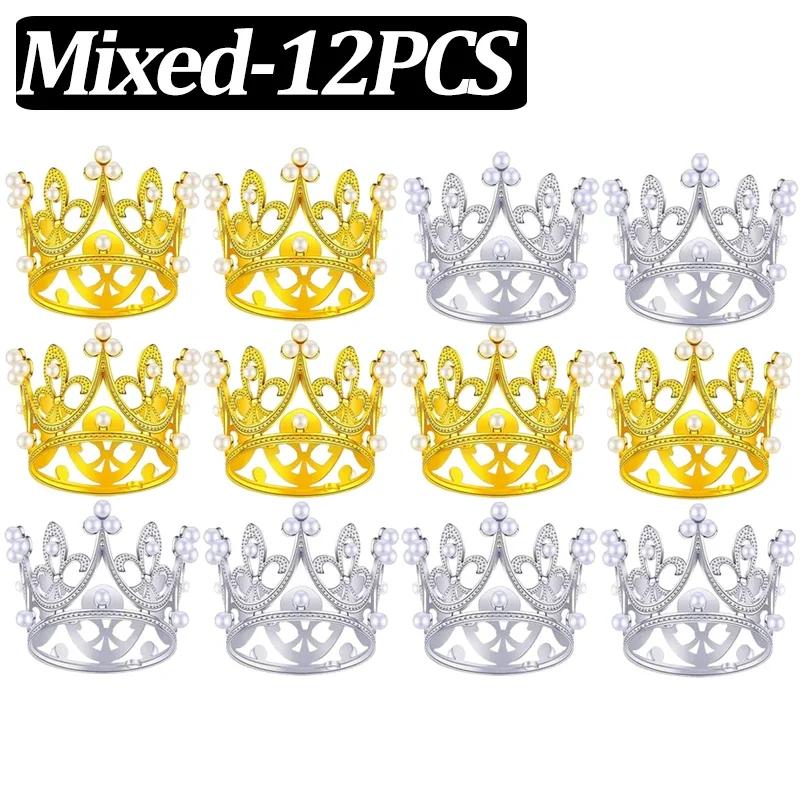 20/1 шт. Мини-корона, украшение для торта, принцесса, топпер, детская жемчужная тиара, украшение для свадебного торта на день рождения, вечеринку, украшение для торта