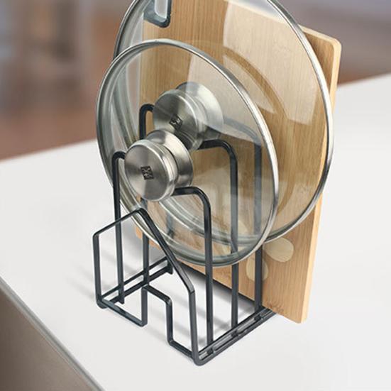 Стойка для разделочной доски с пазами, противоскользящая кованая подставка для сушки, органайзер с крышкой для кастрюли, кухонная утварь