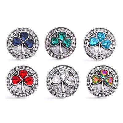 Кнопки-кнопки Clover LOVE Flower Crystal 20 мм из металла для браслета XH5145