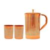 Pure Copper Drinkware Gift Set of 1 Jug & 2 Glass with Gift Box & Embossed Design,