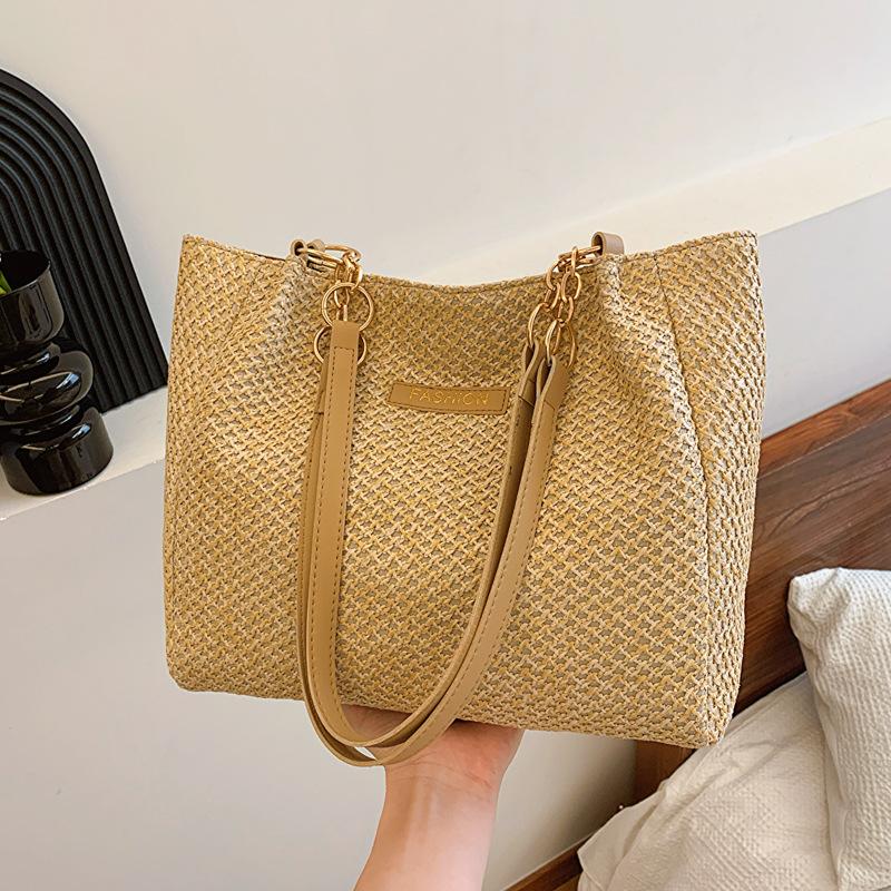Модная сумка-тоут большой вместимости на одно плечо для женщин, весна 2024, новая повседневная сумка для поездок на работу в Корейском стиле, простая повседневная сумка-тоут