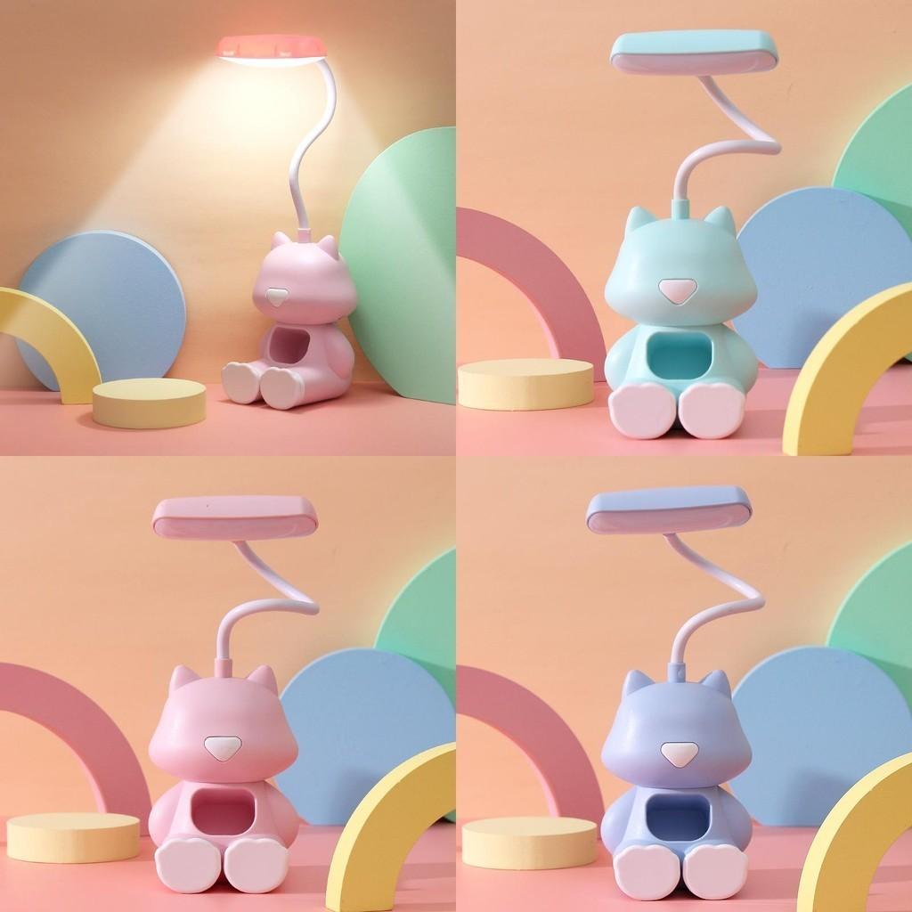 Милая мультяшная USB-зарядка, маленькая настольная лампа, для студентов, для учебы, чтения, светодиодная, бережная к глазам, настольная лампа, лампа для спальни, прикроватная лампа, ночник