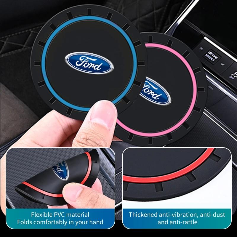 Car Sticker 2026 Ford Silicone Car Coaster Mat Water Cup Cushion Anti Slip Pad For Ford Fiesta Ranger Mondeo Escape Ecosport Fus