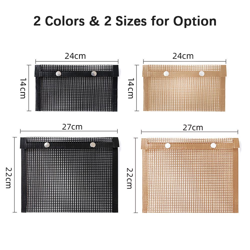 Reusable BBQ Mesh Grill Pouch Non-Stick Barbecue Bag for Charcoal Gas Electric Grills 24 * 14cm/ 9.4 * 5.5inch