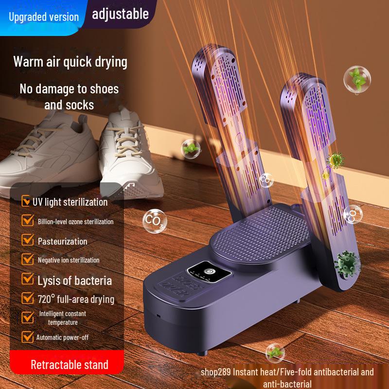Портативная сушилка для обуви двойного назначения: Интеллектуальная, синхронизированная, складная сушильная машина с теплым воздухом и постоянной температурой