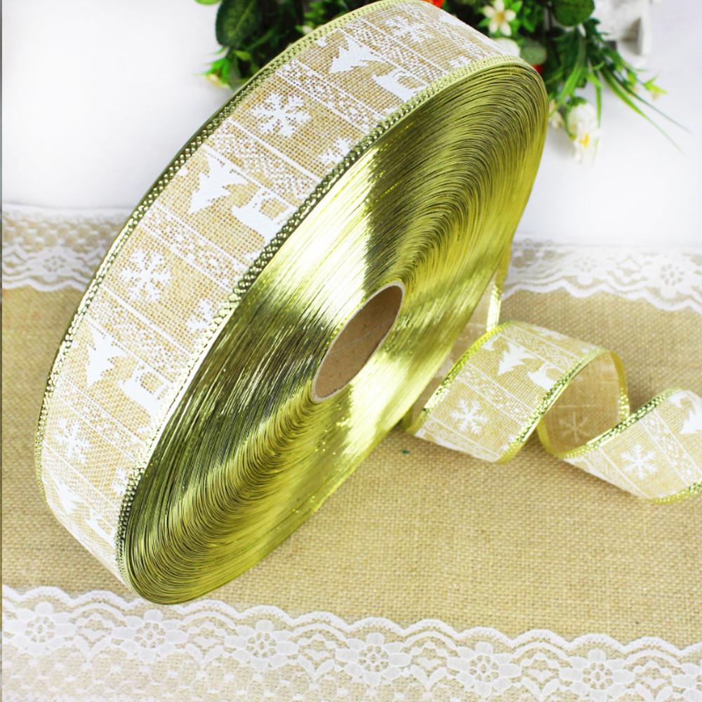 10-метровые рождественские украшения, ленты из искусственной мешковины ярких цветов для праздничного настроения