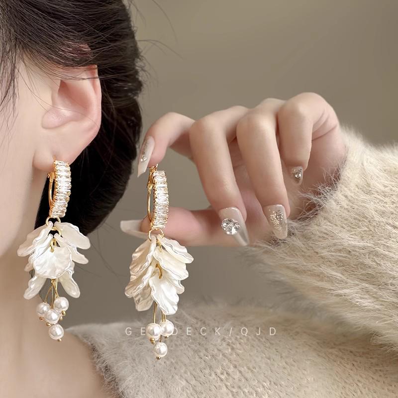 Роскошные европейские и американские серьги-пусеты с бриллиантовой кисточкой для вечеров и вечеринок