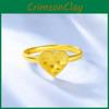 Gold Sophisticated Plated Clover Ring For Women With Elegant Detailing Floral