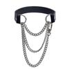 Handmade Black PU Leather Choker Collar For Women, Adjustable HiphopTriple-Layer Slip Chain Necklace Fashion Jewelry Necklace
