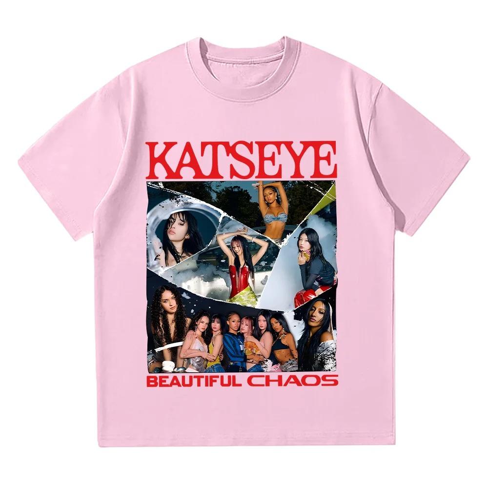 Retro Katseye Beautiful Chaos Tshirt Kpop Tee Gift for Woman Man Oversized Graphic Short Sleeve Shirt Unisex Unisex Women Clothing