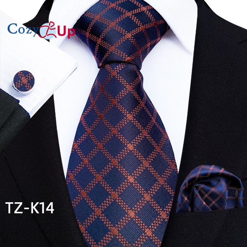 Cozy Up Набор из трех предметов, модный деловой мужской галстук с узором пейсли, включает в себя галстук, запонки, носовой платок