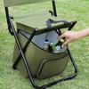 Portable Folding Chair With Cooler Bag Waterproof Outdoor Camping Backpacking Beach Picnic Fishing Collapsible Stool Seat