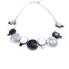 [J4219] - Designer Necklace 'Coloring' Black Gray