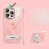 Peach Doll Stand Applicable To Apple 16promax Mobile Case Huawei Oppo Xiaomi Vivo Feather Yarn Borderless