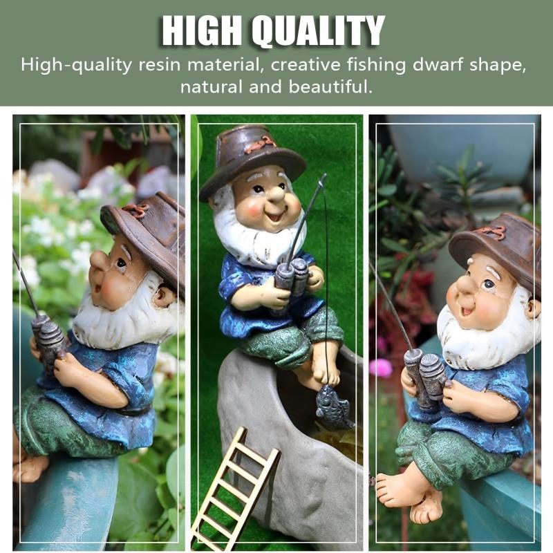 Статуэтка гнома-рыбака, фигурка, смола, скульптура гнома, декор для дома и сада, украшение