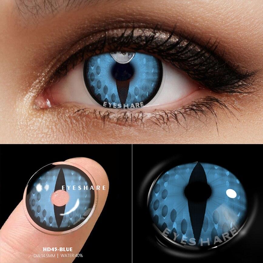 Eyeshare Цветные контактные линзы для косплея, 1 пара, цветные контактные линзы для Хэллоуина в стиле аниме, косметика для глаз, ежегодные контакты
