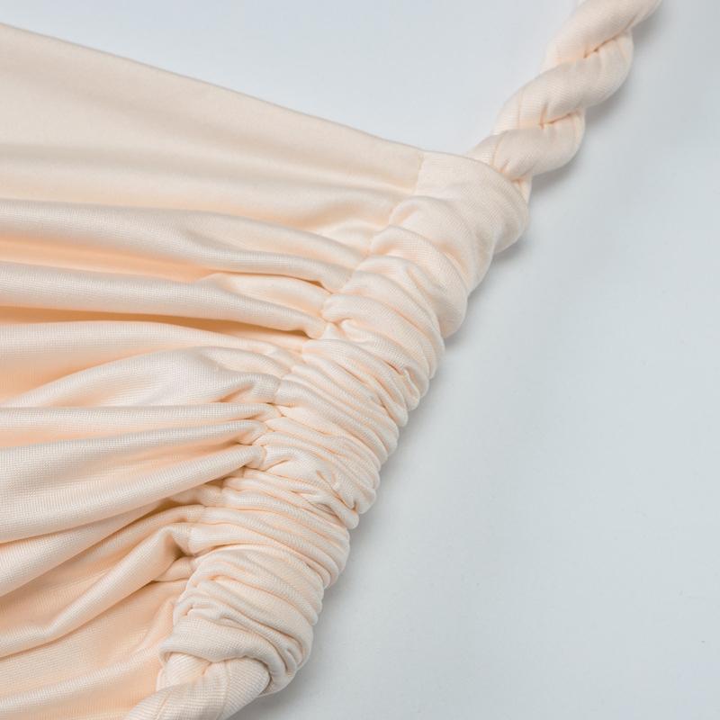 Модное асимметричное платье с открытой спиной и высоким разрезом, длинное женское сексуальное платье с косыми плечами из пеньковой веревки, ажурное летнее платье для отдыха