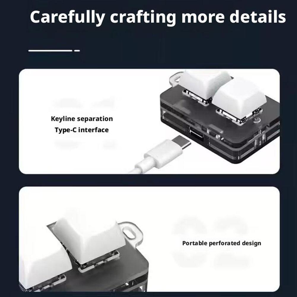 Two-button Customize Mini Keyboard Bluetooth 2.4Ghz Wireless RGB  Macro Programming Mechanical Keyboard Hot-swappable
