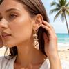 Летние серьги-подвески из измельченных ракушек и камней для женщин и мужчин, имитация жемчуга, морская звезда, бабочка, ракушка, серьги с кисточками, украшения