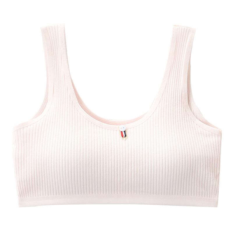 Период разработки нижнего белья для девочек с накладкой на грудь. Удобный бюстгальтер для младших школьников без стального кольца с накладкой на грудь. Тонкая секция.